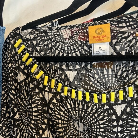 Lot Of 7 Ruby Rd. Plus 1X Blouse Tops Mixed Prints - Picture 7 of 12